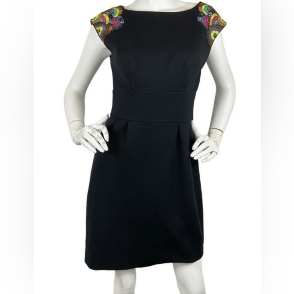 Trina Turk Lillet 2 black embroidered dress size 8